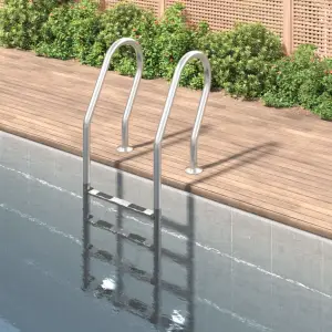 Scară de piscină, 54x38x184,5 cm, oțel inoxidabil 304 - Această scară pentru piscină asigură calitate și rezistență, ajutând înotătorii să intre și să iasă din piscină. Material durabil: Această scară pentr...