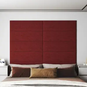Panouri de perete 12 buc. roșu vin 90x30 cm textil 3,24 m² - V-ați săturat să vă uitați la peretele gol și plictisitor? Așadar, aceste panouri de perete la modă sunt alegerea potrivită pentru a transforma un per...