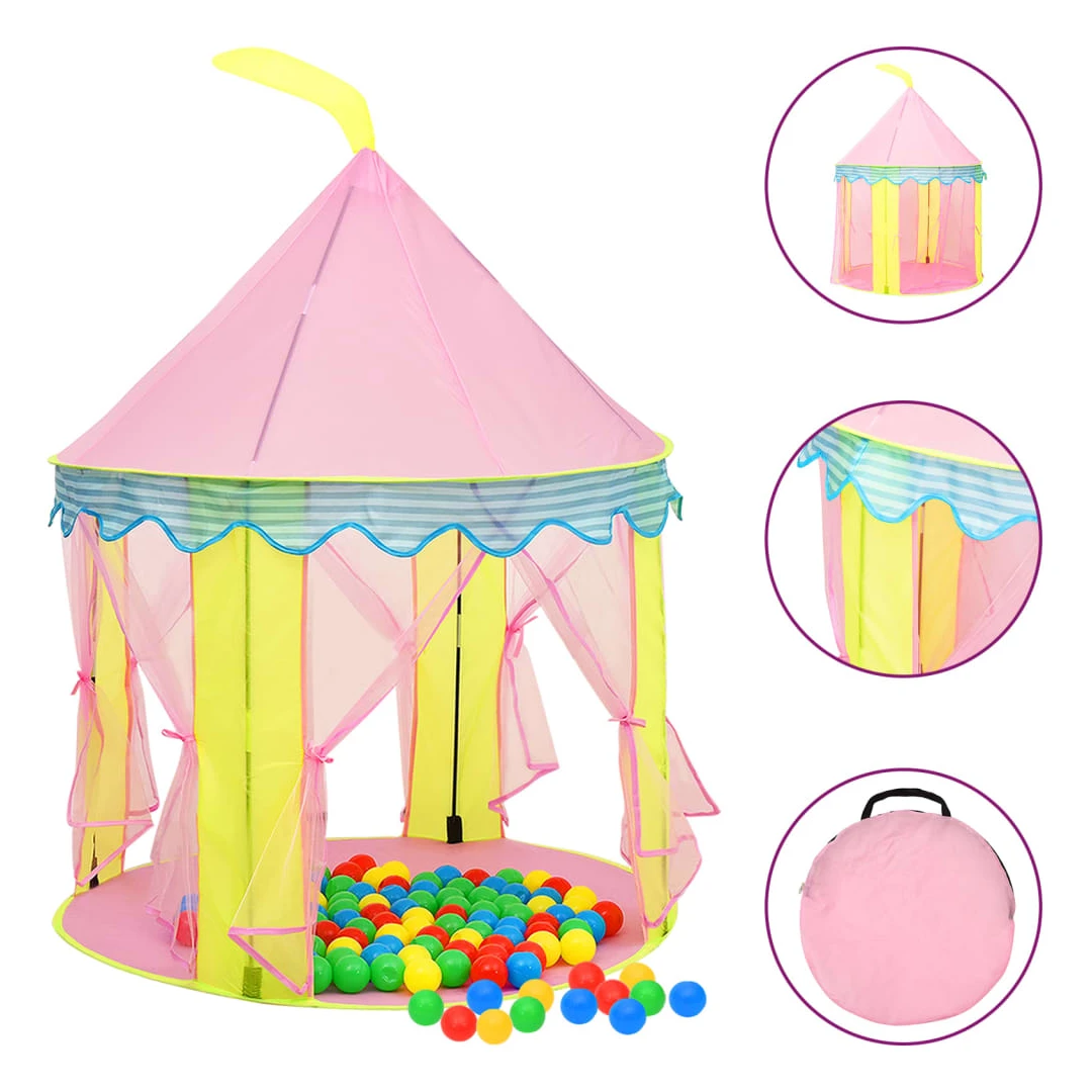 Cort de joacă pentru copii, roz, 100x100x127 cm - Acest cort de joacă încântător, va aduce o mare bucurie copilului dvs. iubit. Micuțul dvs. cu siguranță va adora acest cort de joacă! Material premium...