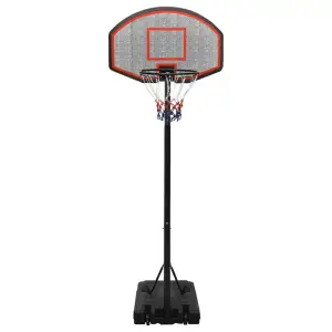Suport cu coș de baschet, negru, 237-307 cm, polietilenă - Vreți să vă bucurați de un joc de baschet cu prietenii dvs. oriunde și oricând? Atunci acest suport cu coș de baschet reglabil, este alegerea perfectă...