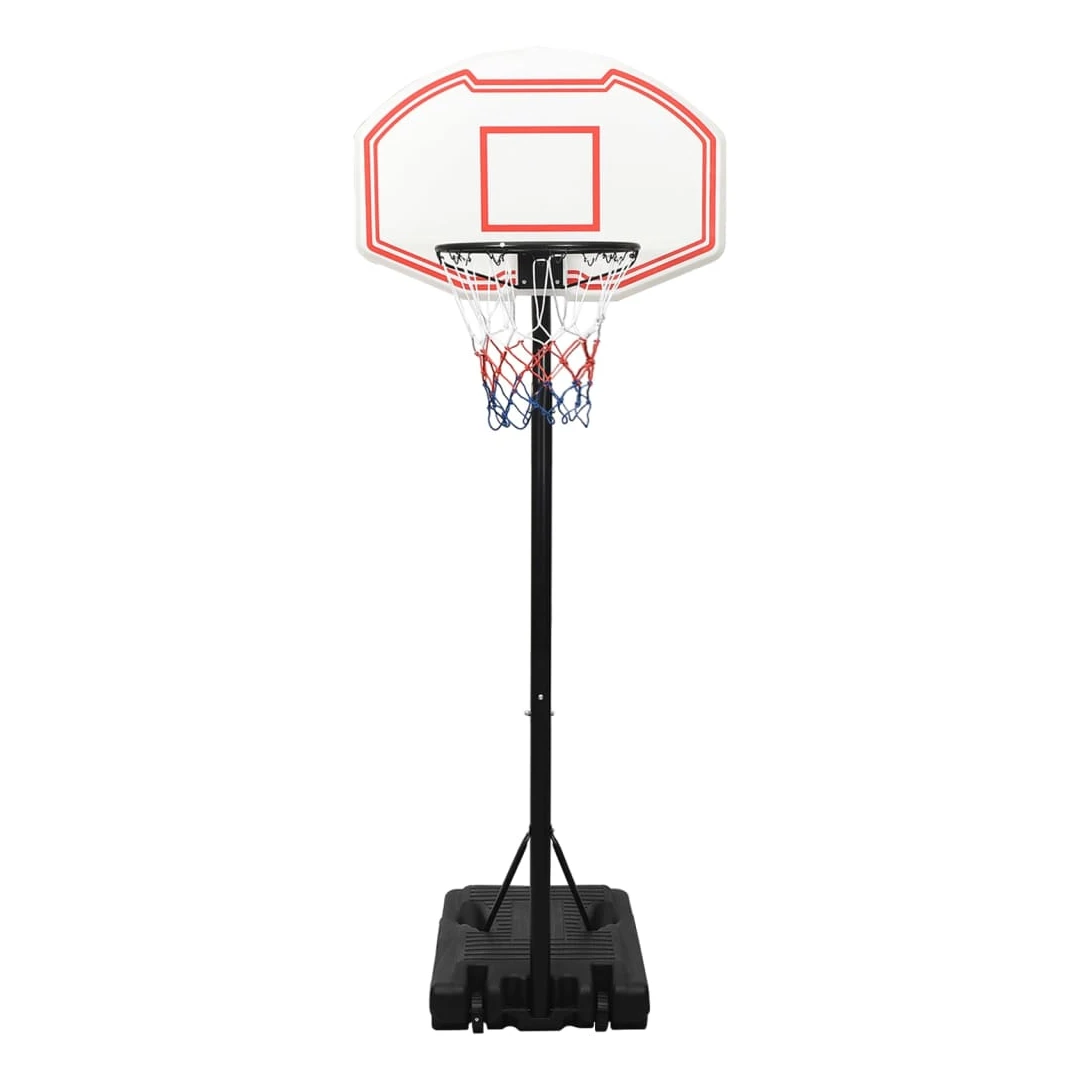 Suport pentru coș de baschet, alb, 237-307 cm, polietilenă - Vreți să vă bucurați de un joc de baschet cu prietenii dvs. oriunde și oricând? Atunci acest suport cu coș de baschet reglabil, este alegerea perfectă...