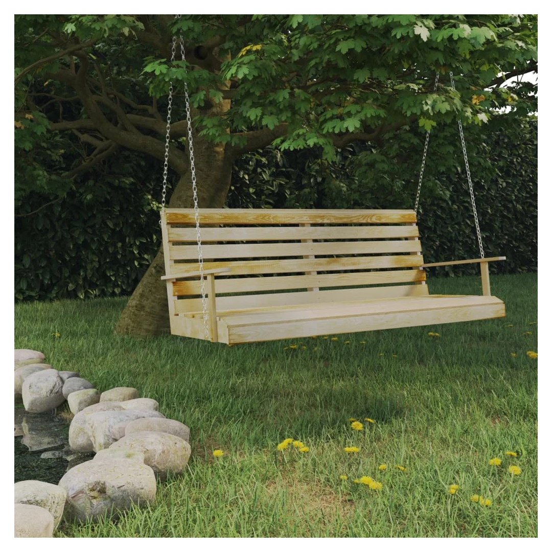 Balansoar de grădină, 155x65x60 cm, lemn tratat de pin - Această banchetă de leagăn din lemn este alegerea perfectă dacă doriți să vă relaxați și să vă bucurați în spațiile exterioare. Acest balansoar este r...