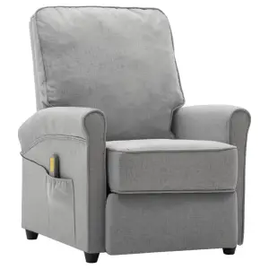 Fotoliu de masaj electric rabatabil, gri deschis, textil - Așezați-vă pe spate și relaxați-vă în acest scaun electric de masaj extrem de confortabil! Funcție de ridicare: Acest fotoliu rabatabil este echipat c...