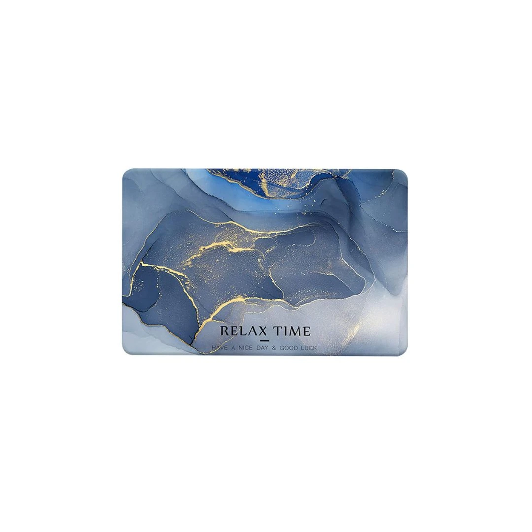 Covoras pentru baie Relax Time ultra absorbant, anti-alunecare, material Diaton, Model Marmura Luxury , 40 x 60 cm, Blue - 