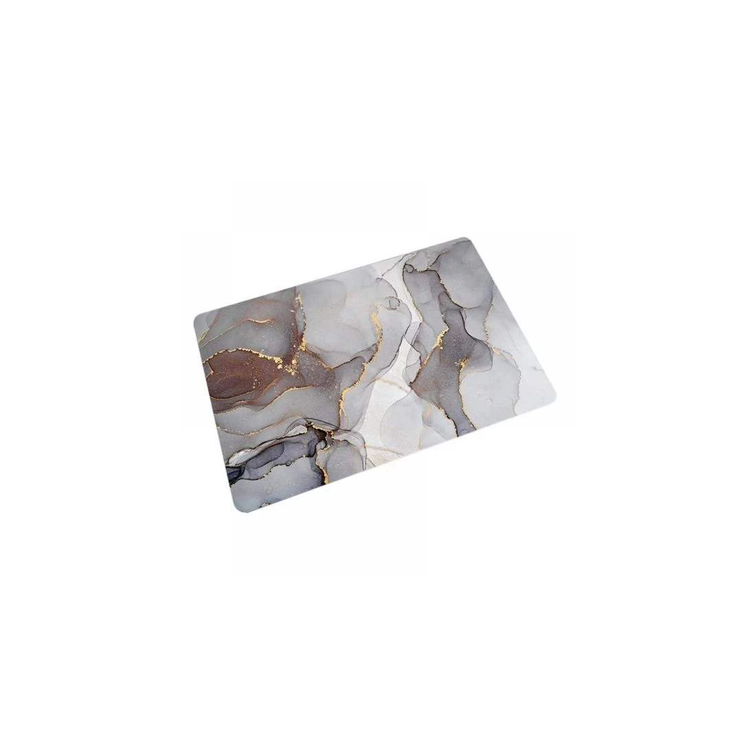 Covoras pentru baie Relax Time ultra absorbant, anti-alunecare, material Diaton, Model Marmura Safir , 40 x 60 cm, Grey - 