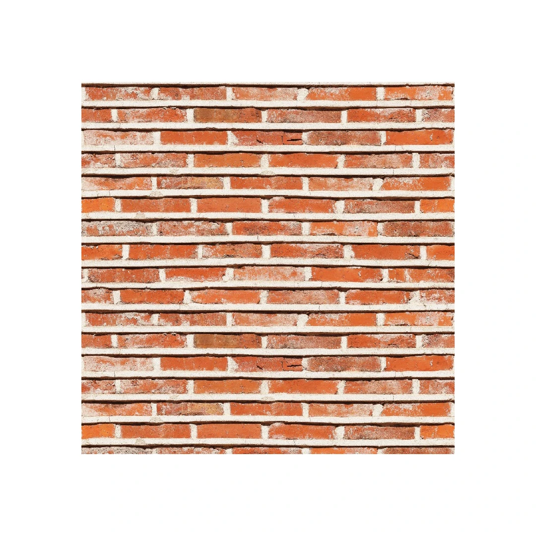 Fototapet autocolant Zid caramida subtire rosu si orange, 250 x 150 cm - 