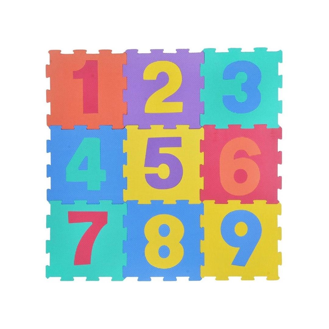 Covor Puzzle pentru Copii cu Model de Numere , Protectie pardoseală antiderapanta, Set de 9 Bucati 31.5 x 31.5 x 1 cm - 