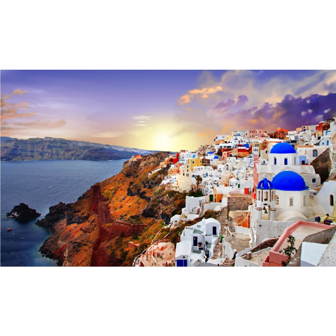 Fototapet Santorini in apus, 400 x 250 cm - 