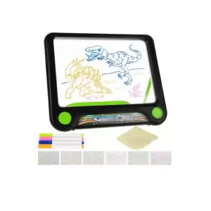 Tableta grafica/desenat, magnetica, pentru copii, 4 markere, LED, 3xAAA, 24.5x21x2 cm - 