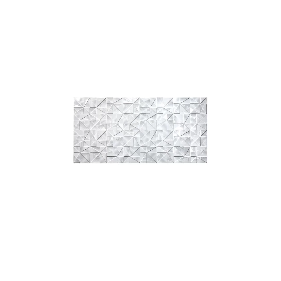 Panou decorativ, PVC, model marmura 3D, abstract, nuante gri, 96x48.5 cm - 