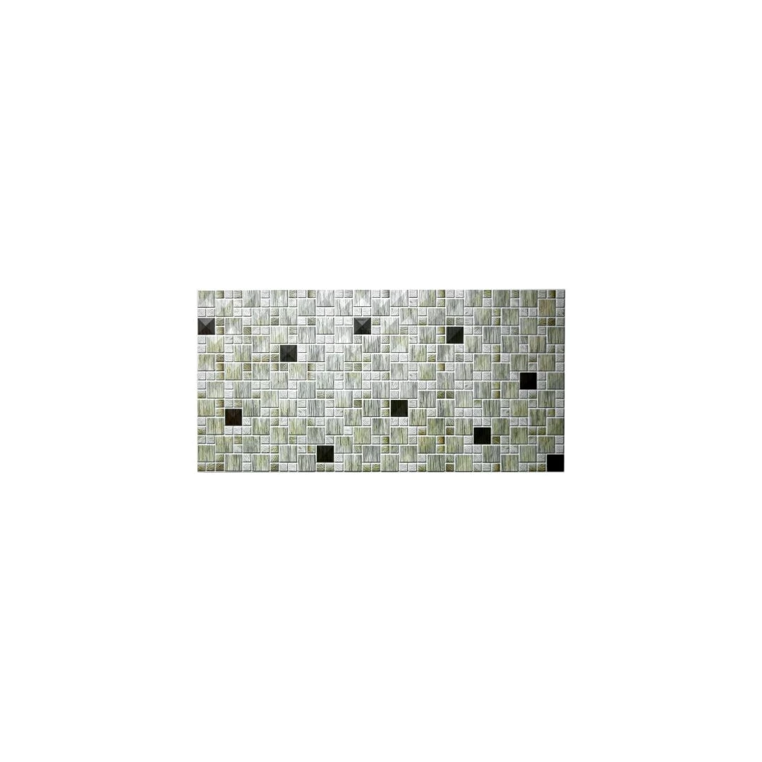 Panou decorativ, PVC, model mozaic, striat, nuante gri, 96x48.5 cm - 