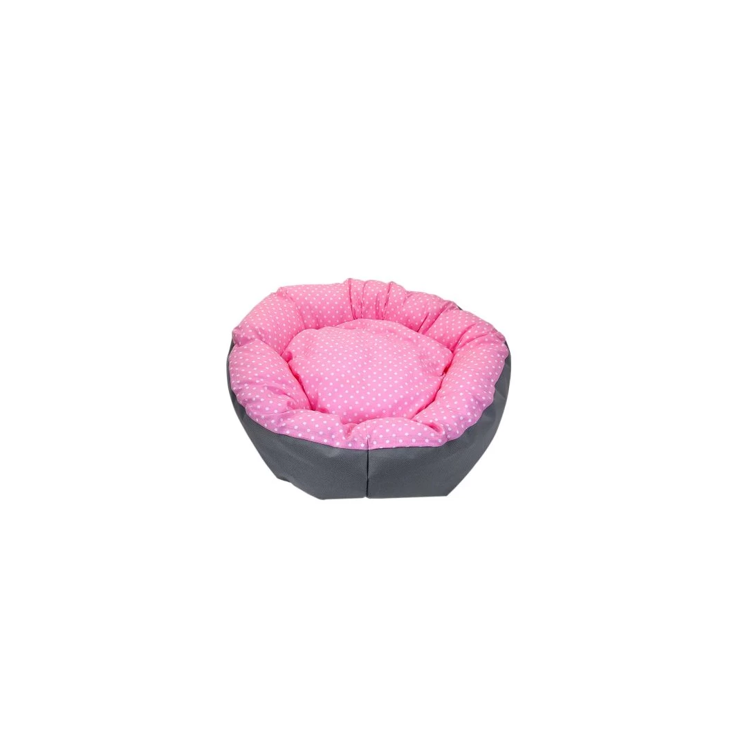 Culcus impermeabil, pentru caine/pisica, model buline, roz, 97 cm - 