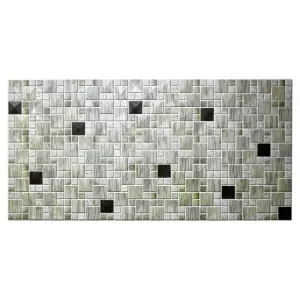 Panou decorativ, PVC, model mozaic, striat, nuante gri, 96x48.5 cm - 