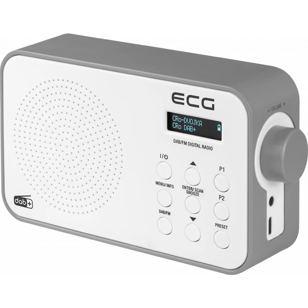 Radio portabil ECG RD 110 DAB cu tuner DAB+ si FM, alb, 1,2 W, memorie 30 de - 