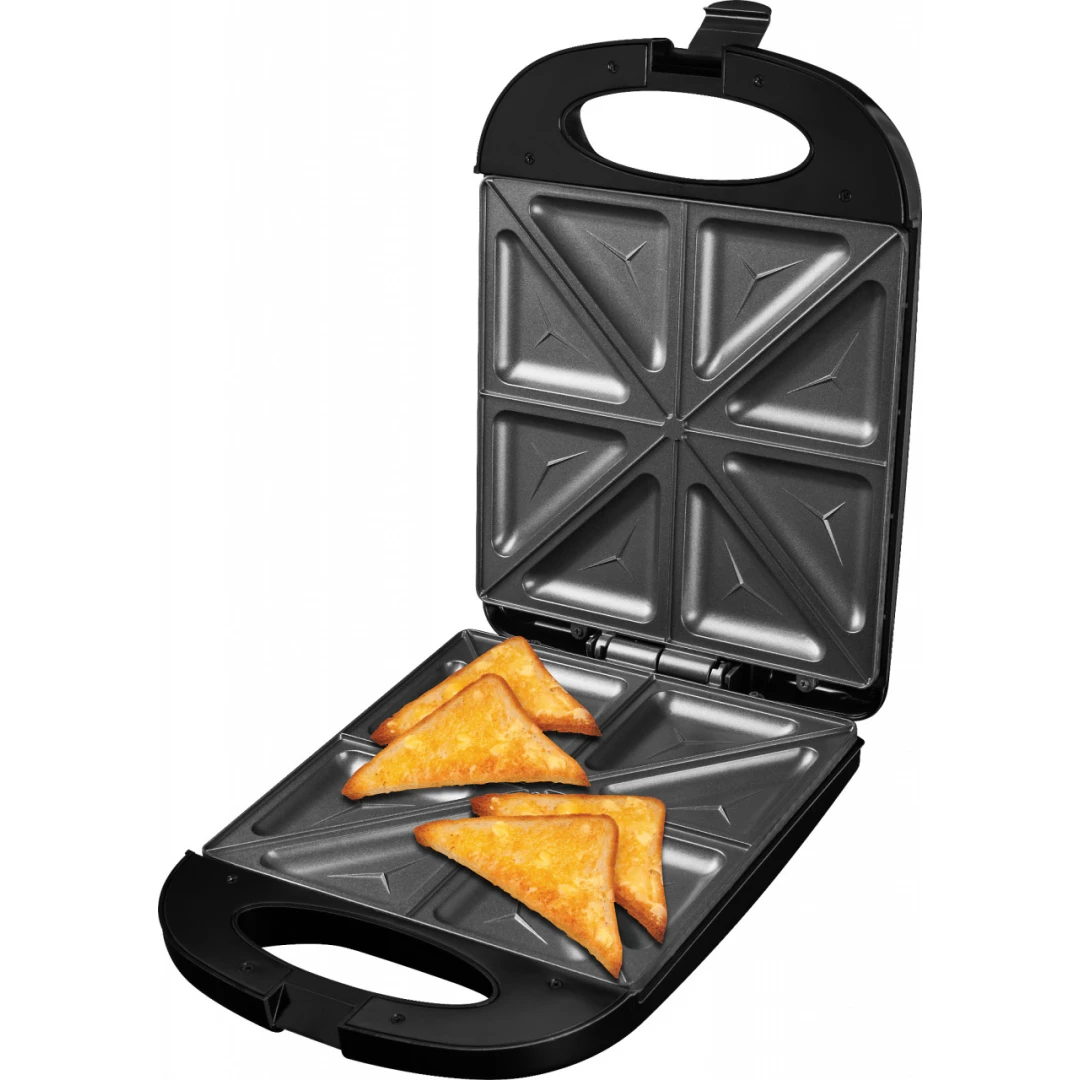 Sandwich maker XXL ECG S 4232 Family Black, 1200 W, 8 sandvisuri triunghiulare - 