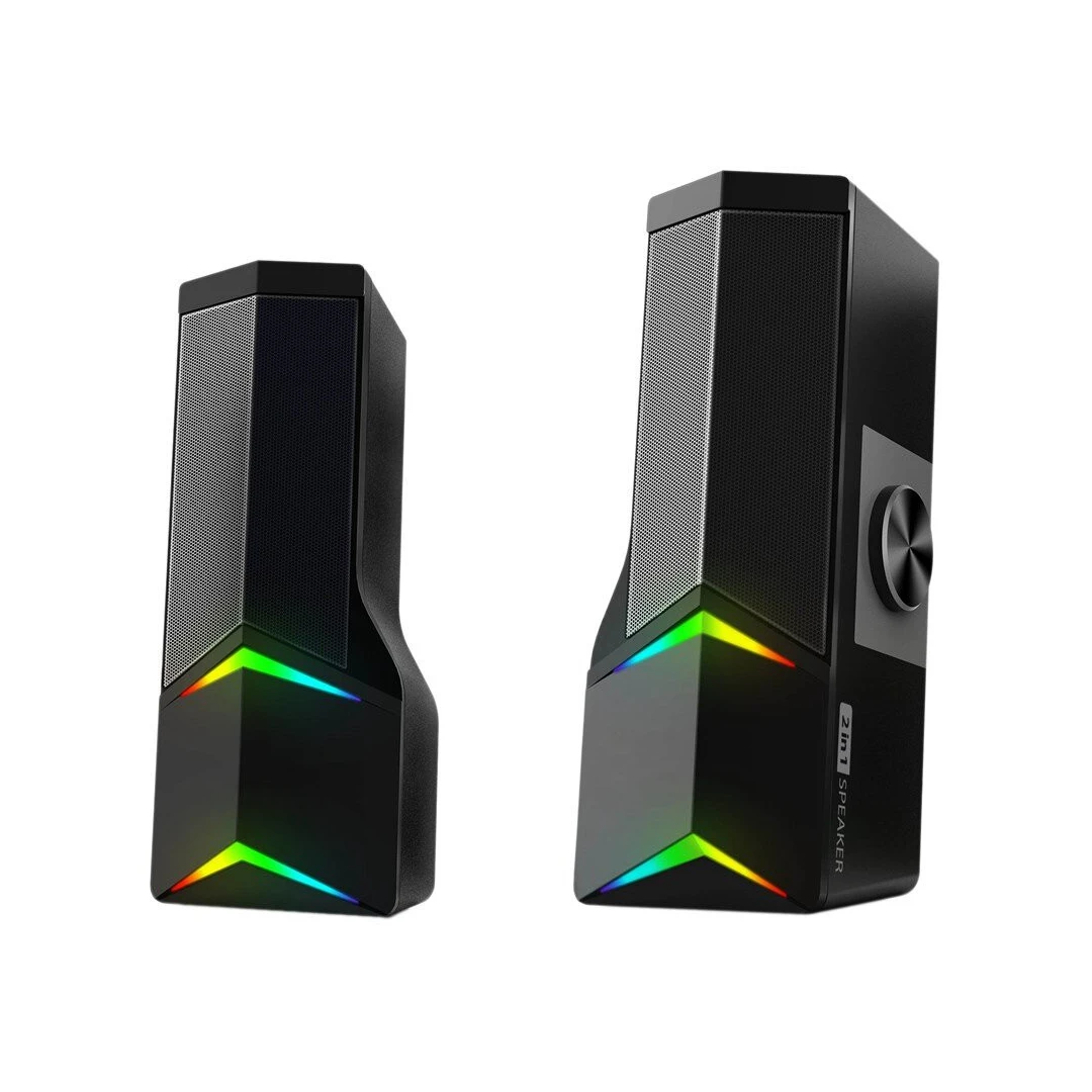 Boxe PC 2in1 GoGEN PSU103, 2 x 3 W, Bluetooth, iluminare RGB, USB, negru - 