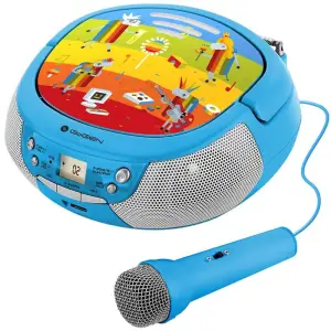 Radio CD pentru copii GoGEN DECKO B, 2 x 0,8 W, Bluetooth, karaoke, microfon, - 