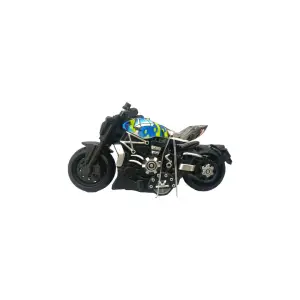 Macheta jucarie motocicleta de curse, scara 1:36, culoare negru si argintiu, 13 cm - 