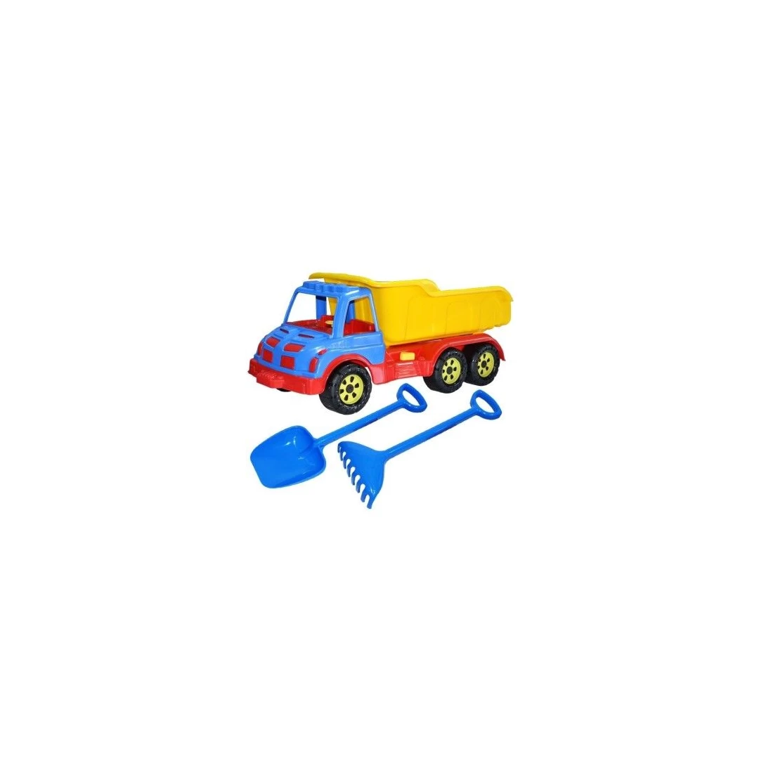 Camion pentru nisip, cu lopata si grebla , lungime 60 cm , multicolor, MercatonToys - 