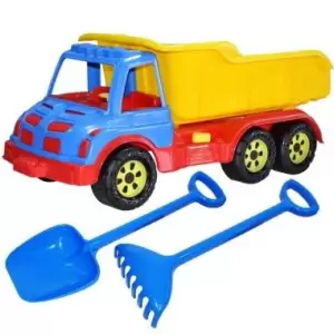 Camion pentru nisip, cu lopata si grebla , lungime 60 cm , multicolor, MercatonToys - 