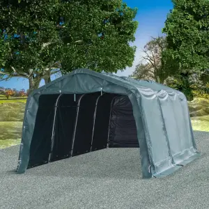 Cort mobil pentru animale verde închis 3,3x6,4m PVC 550g/m² - Acest cort a fost conceput pentru a adăposti animale mari, precum cai, oi sau vaci. Cortul este ideal pentru a vă adăposti animalele în condiții meteo...