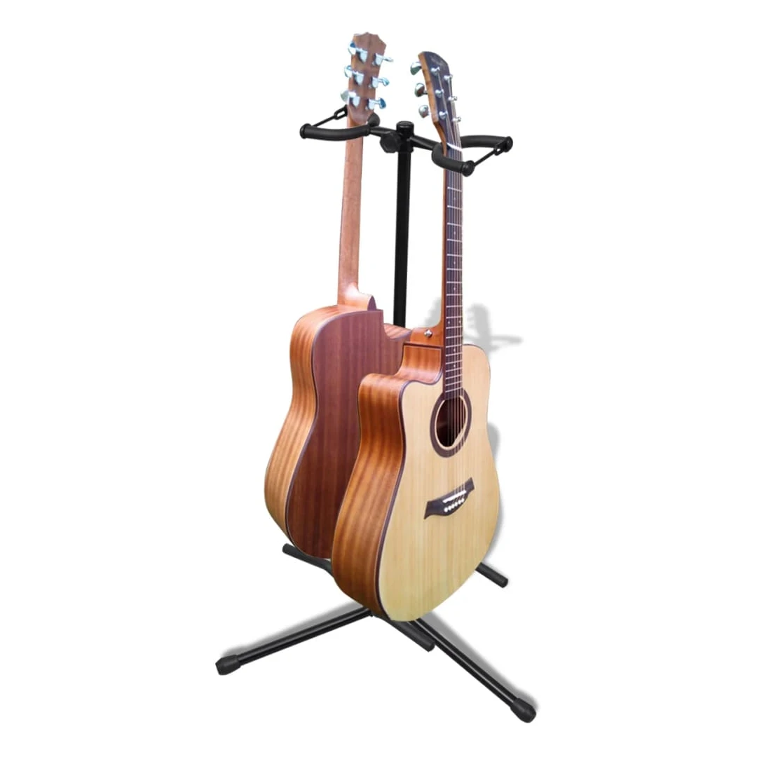 Stativ dublu pliabil și reglabil pentru chitară - Fabricat din oțel de calitate, acest suport dublu reglabil pentru chitară este ideal pentru a păstra orice tip de chitară. Design-ul său unic vă permi...