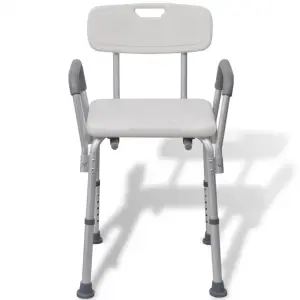 Scaun pentru duș, alb, aluminiu - Acest scaun de duș oferă o soluție sigură și confortabilă pentru persoanele în vârstă sau pentru persoanele cu mobilitate limitată, care ar putea avea...