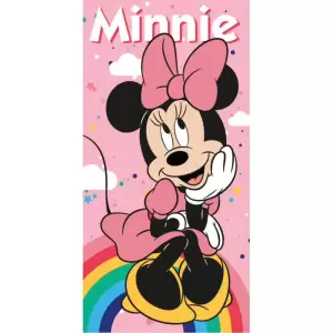 Prosop pentru copii din bumbac, Minnie Mouse, 70x140 cm, MCT-01 - <p>Prosop pentru copii din bumbac, Minnie Mouse, 70x140 cm, MCT-01 Prosop pentru copii din bumbac 100% de inalta calitate, cu popularul personaj Disney,  Minnie Mouse . Printurile au fost realizate cu o grija deosebita, datorita carora prosopul isi pastreaza valoarea estetica si ramane neschimbat chiar si dupa multe spalari. Tesatura dim bumbac 100% absoarbe foarte bine apa. Este cald si placut la atingere. Incalzeste si usuca rapid pielea copilului, protejeaza eficient impotriva vantului. Prosopul va fi perfect pentru o excursie de vacanta, plaja, piscina sau pentru utilizarea de zi cu zi. Este de asemenea, o idee perfecta pentru un cadou practic .   Produs licentiat @Disney – Minnie Mouse Dimensiuni: 70x140 cm Material: Bumbac 100% Culoare: Roz – Multicolor Recomandare pentru spalare: 40°</p>