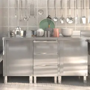 Dulapuri de bucătărie comerciale, 3 buc., oțel inoxidabil - Dacă doriți să vă mențineți bucătăria la standarde înalte, acest dulap comercial de bucătărie este alegerea perfectă pentru dvs. Poate fi utilizat pe...