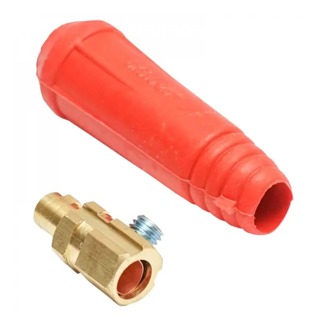 Conector 9mm, culoare Rosu tata , specific pentru cablu de sudura, diametru FI  10-25 mm - 