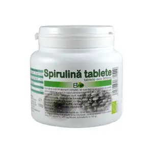 Spirulina tablete bio concentratie 500 mg,  300 buc - 