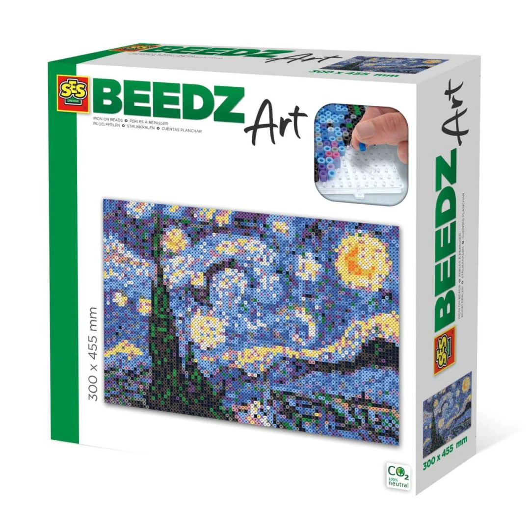 Set margele de calcat Beedz Art - Noapte instelata de Van Gogh - <p><strong>Creati-va propria opera de arta frumoasa cu margele termoformate de 30 cm x 40 cm.</strong></p>
<p><strong>O adevarata atractie pentru camera de zi sau peretele dormitorului tau.</strong></p>