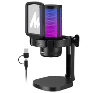 Microfon profesional de Gaming Maono DM20 cu lumini RGB programabile, Cardioid , USB - 