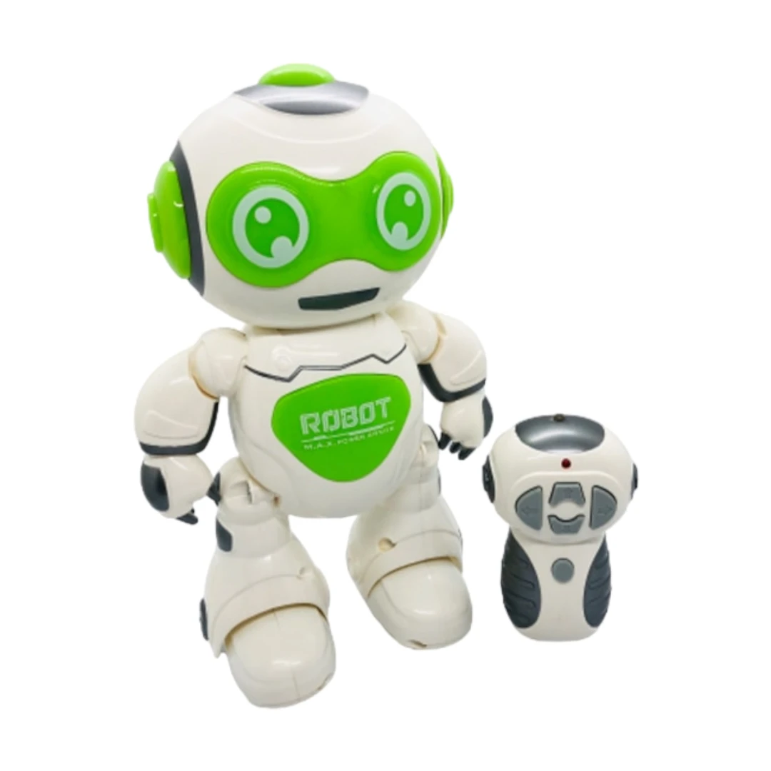 Robot Inteligent de Jucărie cu Telecomandă si Functii Interactive, Dansator, alb/verde, 3ani+, 24cm - Robotul Inteligent de Jucărie cu Telecomandă și Funcții Interactive este un companion distractiv pentru copiii de 3 ani și mai mari. Cu o înălțime de 24 cm și un design alb și verde, acest robot poate dansa și se poate controla prin intermediul unei telecomenzi. Cu funcții interactive, acesta poate oferi ore întregi de distracție și joc creativ pentru cei mici.