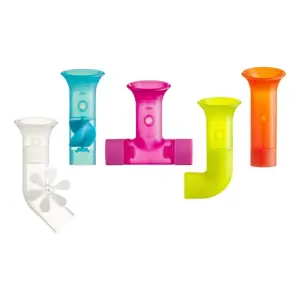 Jucărie de baie bebeluș, BOON, jucarie PIPES multicolor - tuburi cu ventuze - 