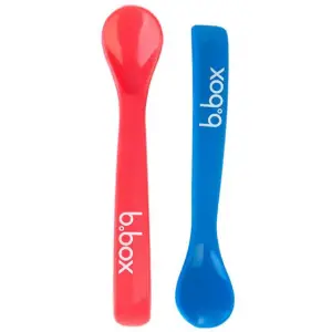 Set 2 lingurițe flexibile de silicon de la b.box, albastru si roșu - 