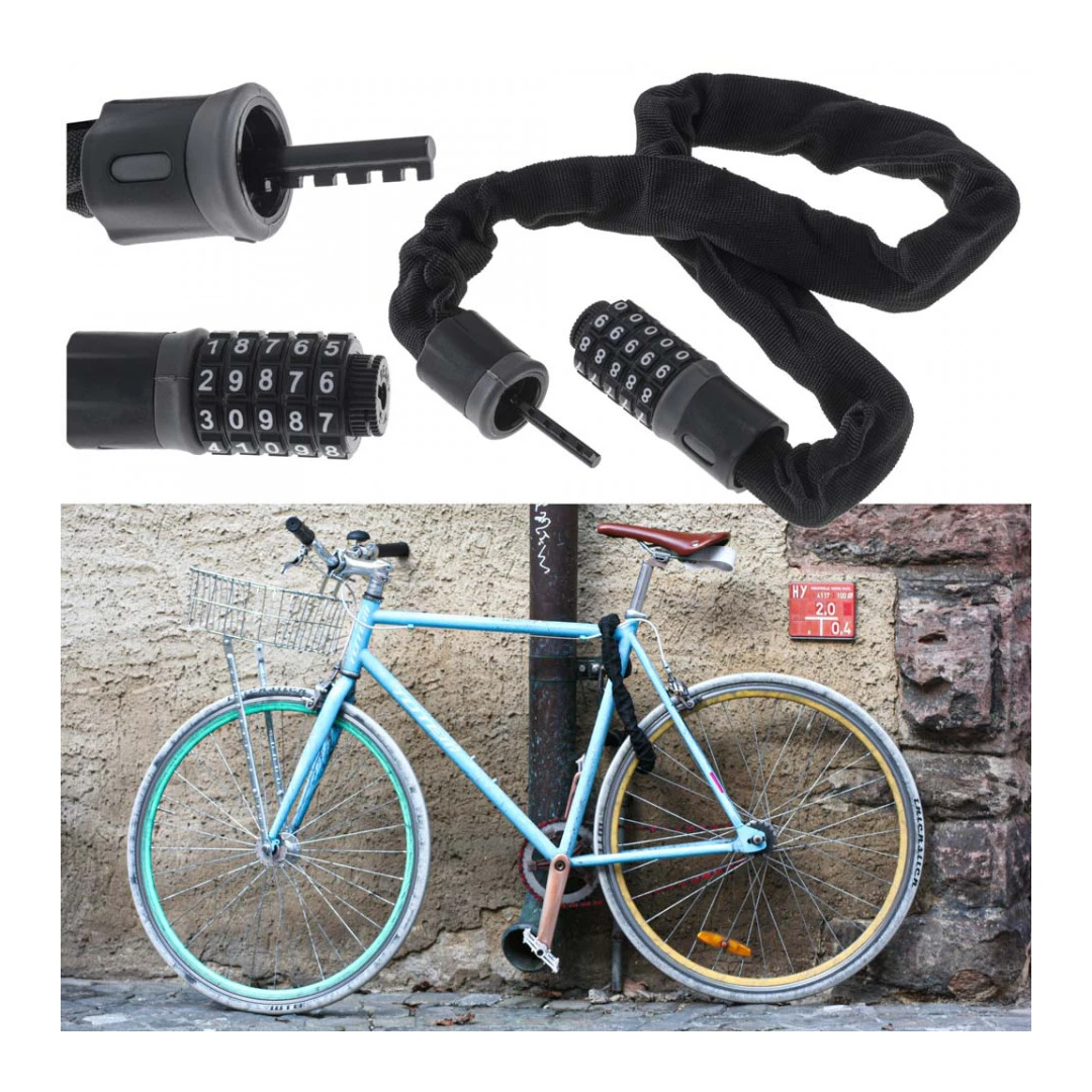 Antifurt bicicleta, Dispozitiv de blocare biciclete, Cifru cu 5 digits, lungime - 