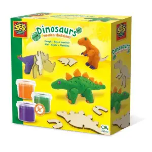Set creativ - Schelete de dinozauri din lemn si plastilina - <p>Creeaza trei dinozauri fericiti din plastilina. Scheletul de lemn este baza fiecarui dinozaur si este usor sa-l acoperiti cu plastilina dinozaurul.</p>