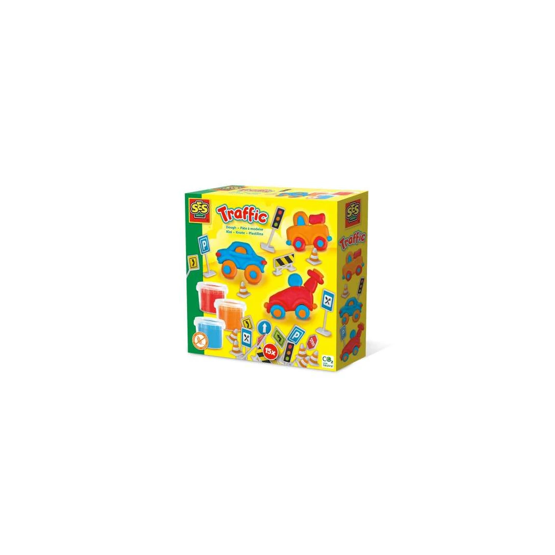 Set creativ - Trafic din plastilina - <p>Cu acest set de plastilina, copiii pot avea ore de joaca creative. Acest set, format din trei culori de plastilina si cincisprezece semne de circulatie din plastic, permite copiilor sa-si creeze propriile drumuri de joaca.</p>