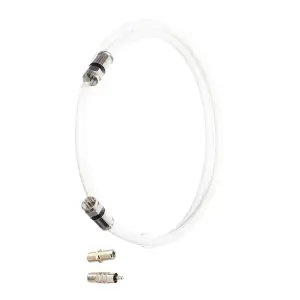 Cablu coaxial alb,lungime 10m,dubla protectie,impedanta 75ohmi,dimensiune exterioara 6.6mm,prevazut conector tip F,interior si exterior - 