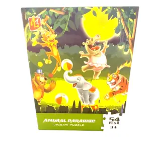 Puzzle carton, pentru copii 3 ani+, din 54 piese, desen ANIMAL PARADISE, dimensiune 200x280 mm, amestec culori - 